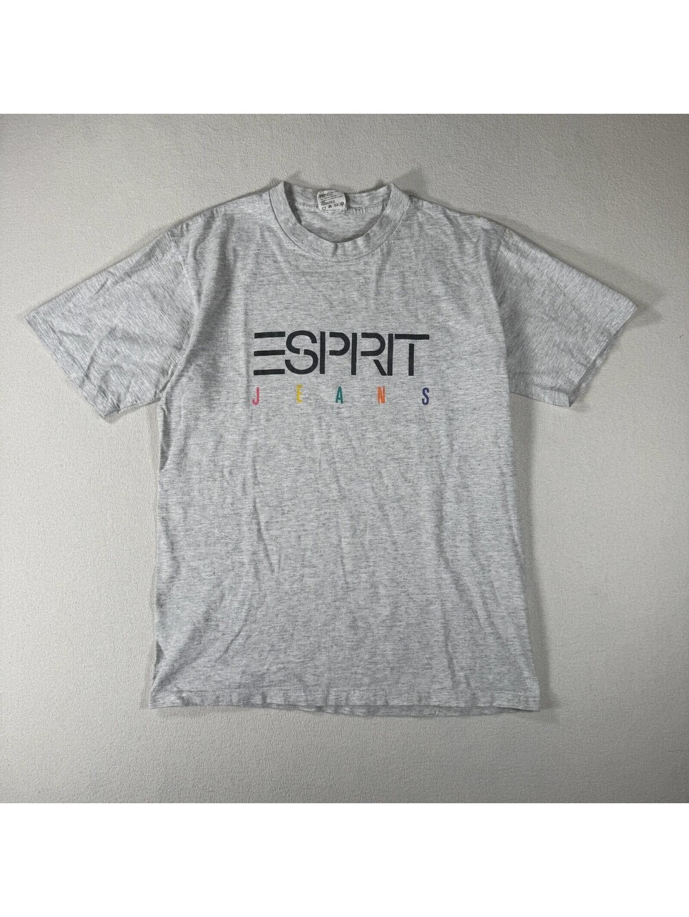 Vintage Esprit Jeans Logo T-shirt Heather Gray Spell out